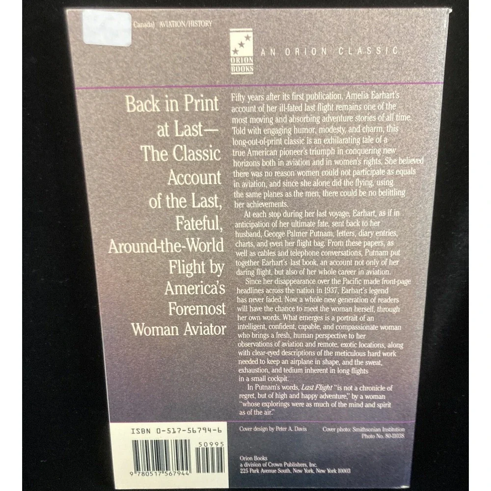 The Last Flight by Amelia Earhart (1988, Trade Paperback)